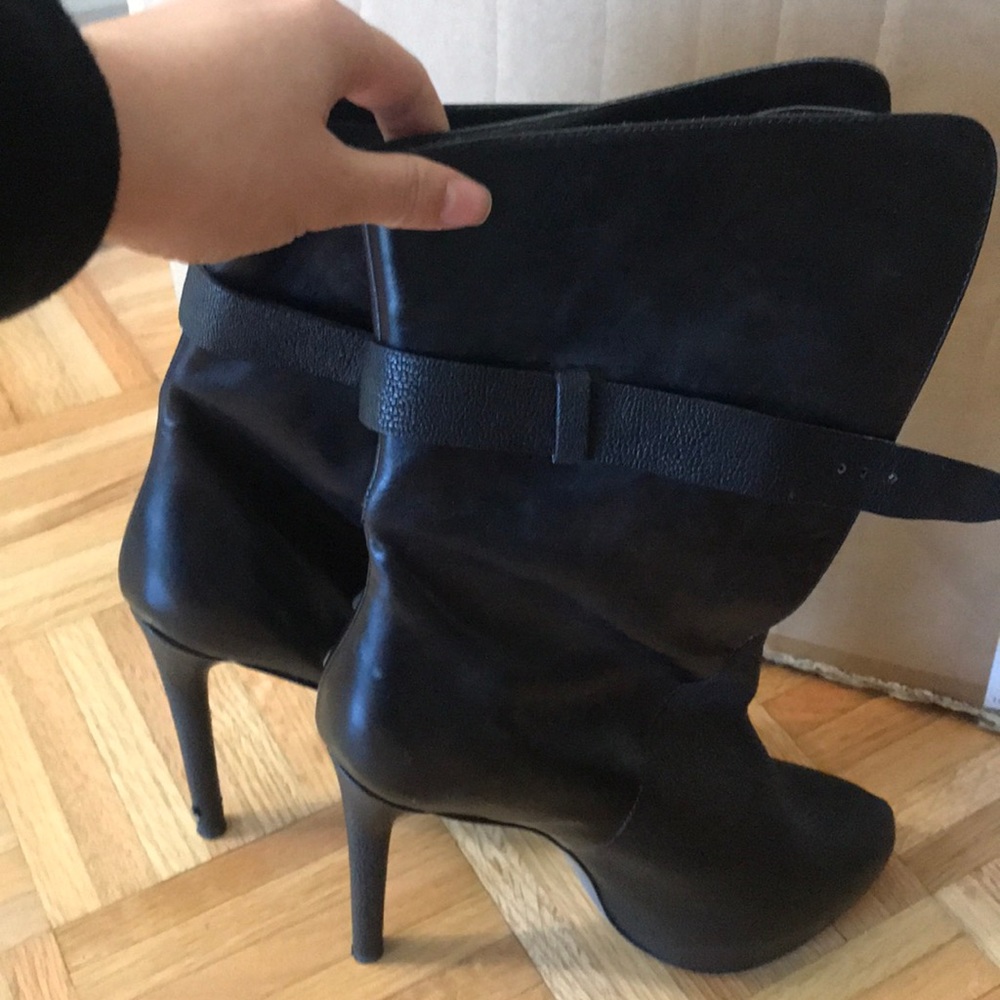 Black high heel boots